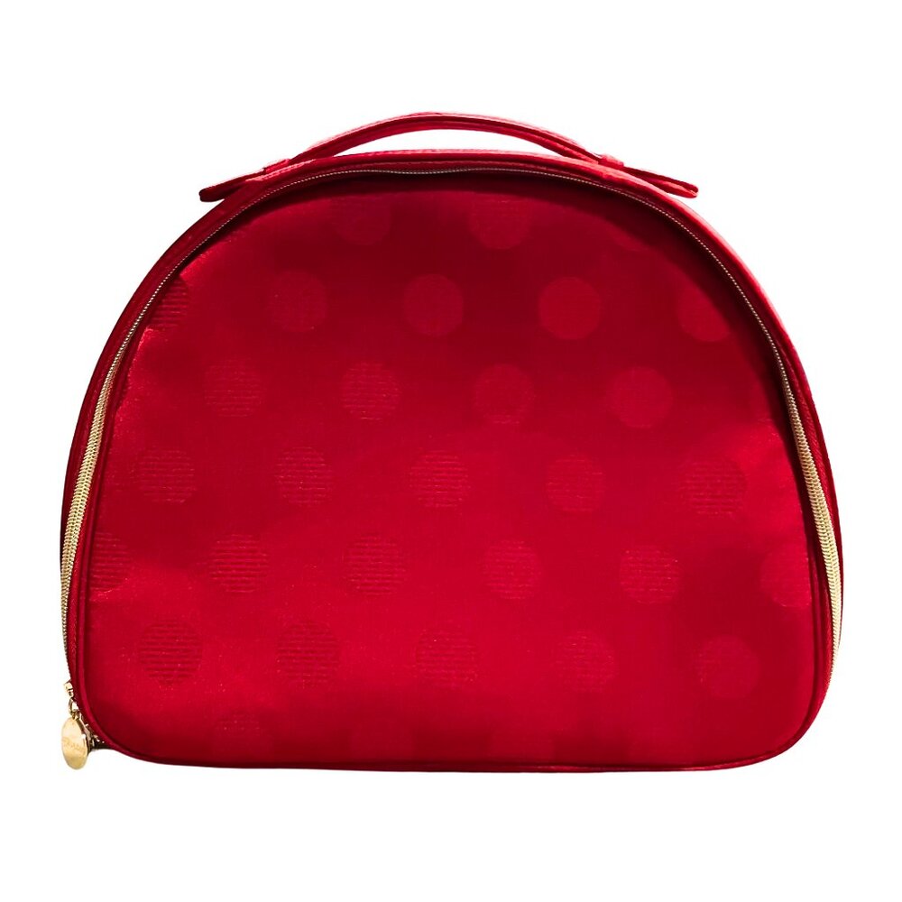 Estee Lauder Holiday Red Polka Dot Large Train Case Travel Makeup Bag 2025 GWP